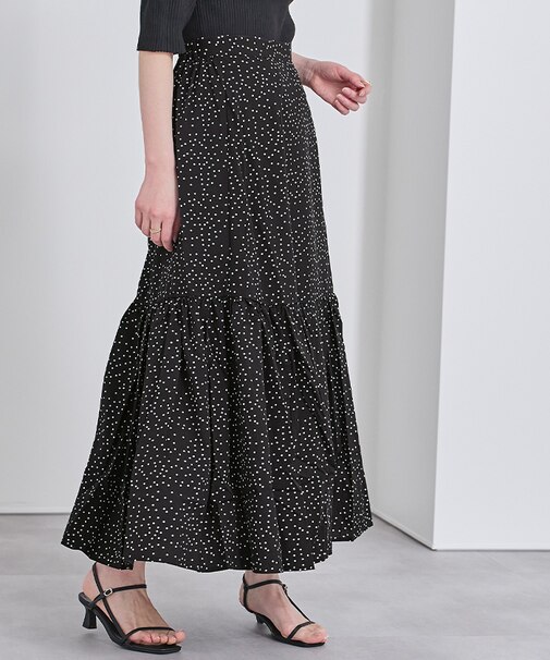 ランダムドットティアードスカート