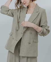リネンライクダブルブレストジャケット
