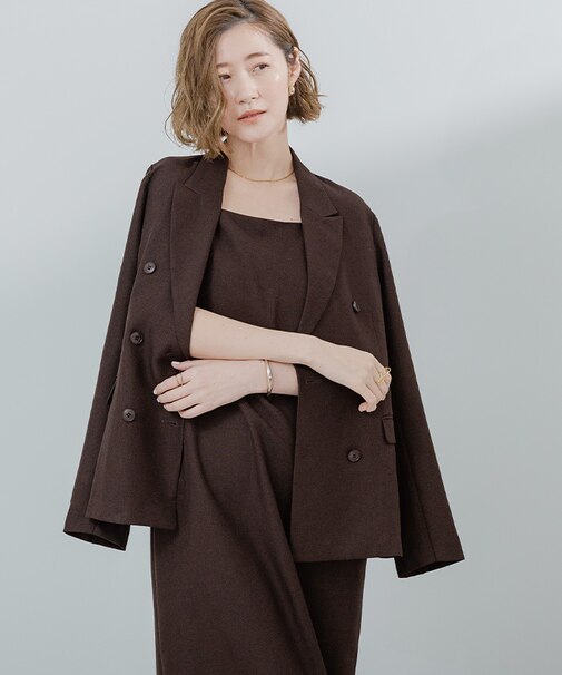 リネンライクダブルブレストジャケット