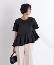 アシンメトリーフリルドッキングTシャツ