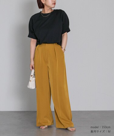 汗染み防止タックボリュームスリーブTシャツ