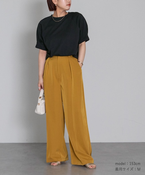 汗染み防止タックボリュームスリーブTシャツ