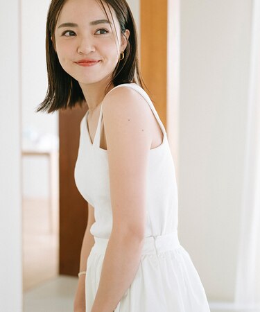 カップ付アシンメトリーデザインタンクトップ