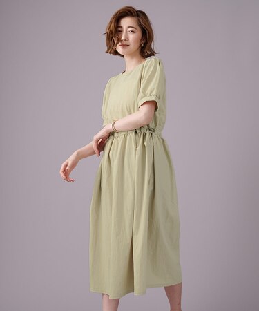 ウエストドロストワンピース