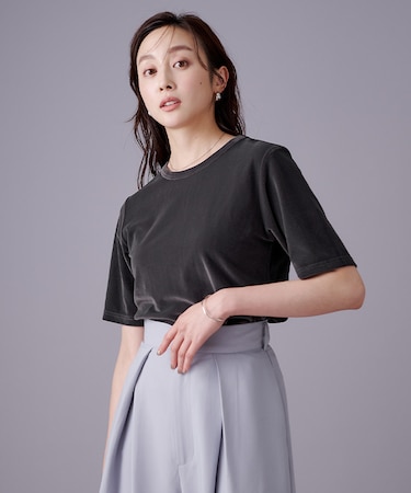 ベロアハーフスリーブTシャツ