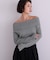 オフショルダーリブニット