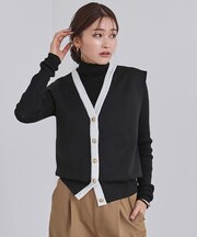 ゴールド釦コクーンニットベスト