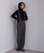 センタープレスダブルサロペットパンツ