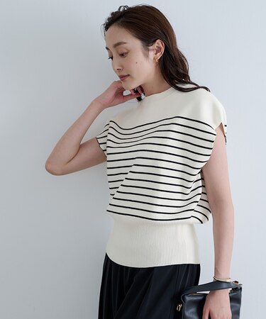 フレンチスリーブコクーンニットベスト