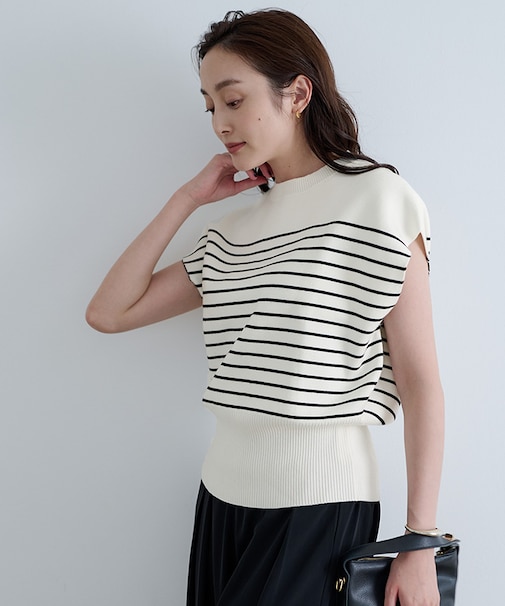 フレンチスリーブコクーンニットベスト