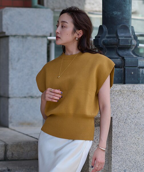 フレンチスリーブコクーンニットベスト