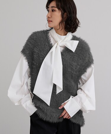 シャギーニットベスト