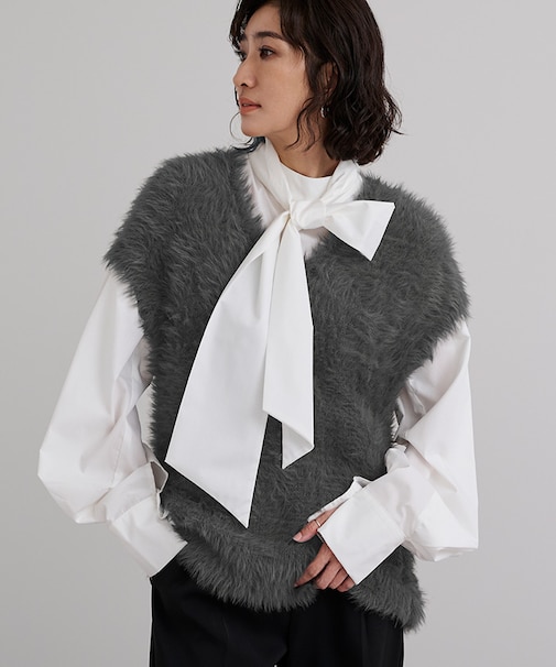 シャギーニットベスト