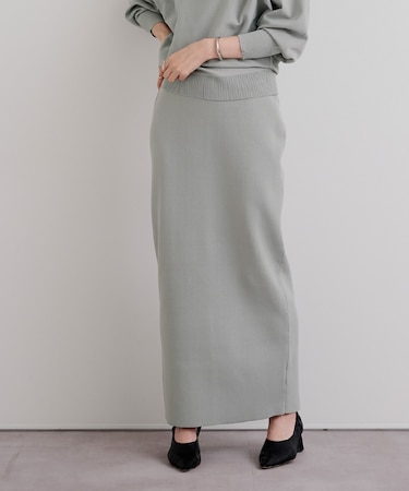 スポンディッシュ美シルエットニットタイトスカート