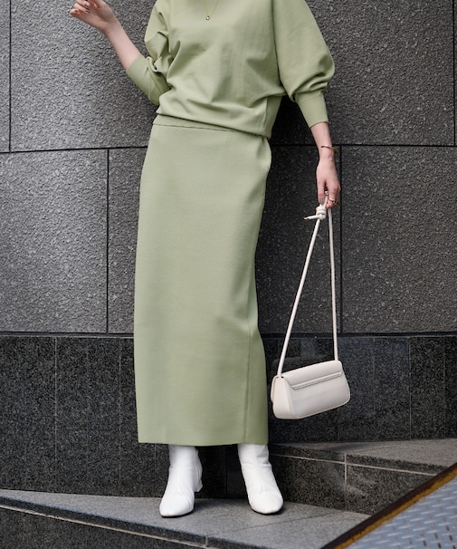 スポンディッシュ美シルエットニットタイトスカート