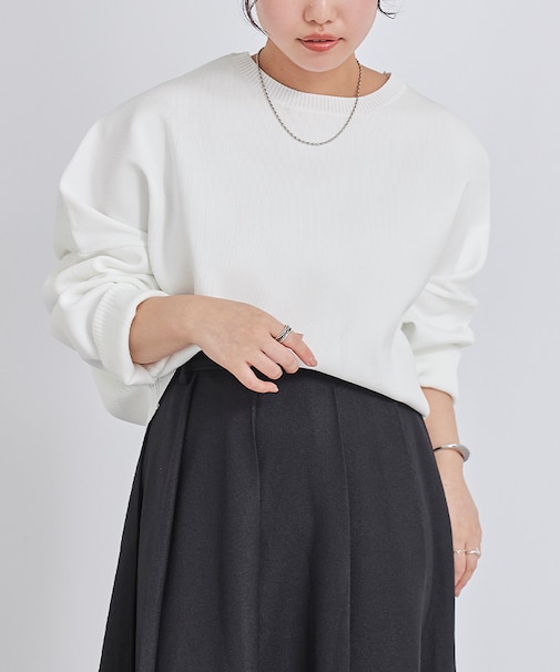 スポンディッシュオーバーサイズクロップドニット