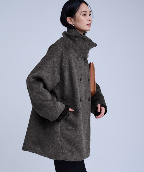 ゆーさん専用　ユアーズ　モッサ スタンドカラー ダブルコート モッサスタンドカラーダブルコート｜ユアーズの通販｜&mall（アンド