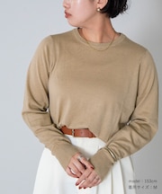 クルーネックハイゲージニット