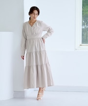 カシュクールティアードワンピース