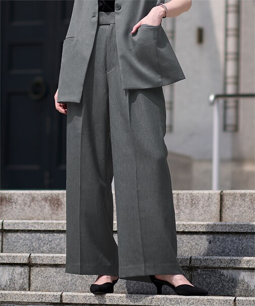 美シルエットワンタックワイドパンツ