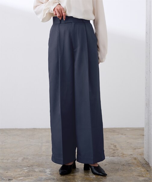 美シルエットワンタックワイドパンツ
