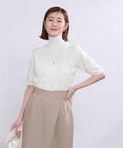 ハイネックハーフスリーブフィットニット