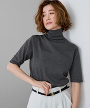 ハイネックハーフスリーブフィットニット