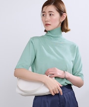 ハイネックハーフスリーブフィットニット