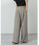 リネンライクサイドベルトデザインタックワイドパンツ