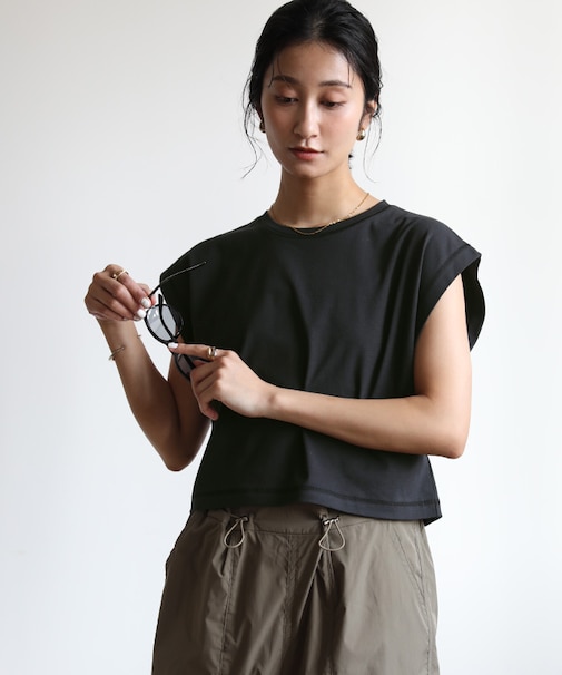 汗染み防止ワイドスリーブTシャツ