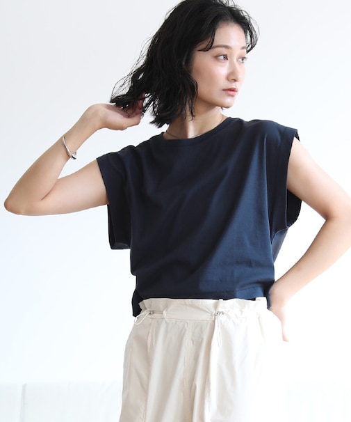 汗染み防止ワイドスリーブTシャツ