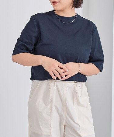 汗染み防止クロップドTシャツ