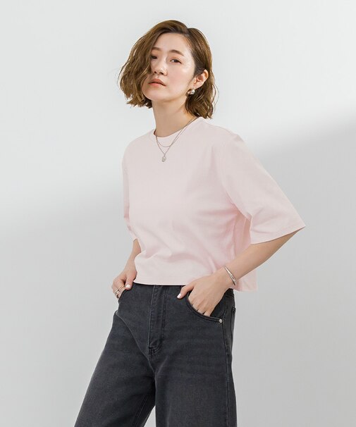 汗染み防止クロップドTシャツ