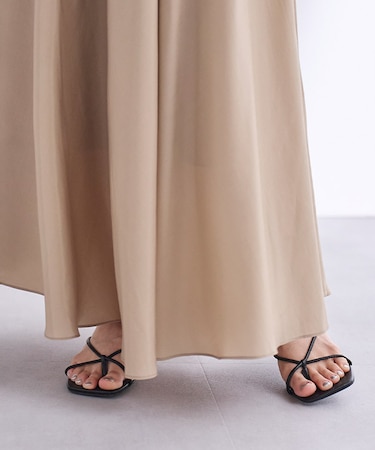 4.5cmヒールノットサンダル