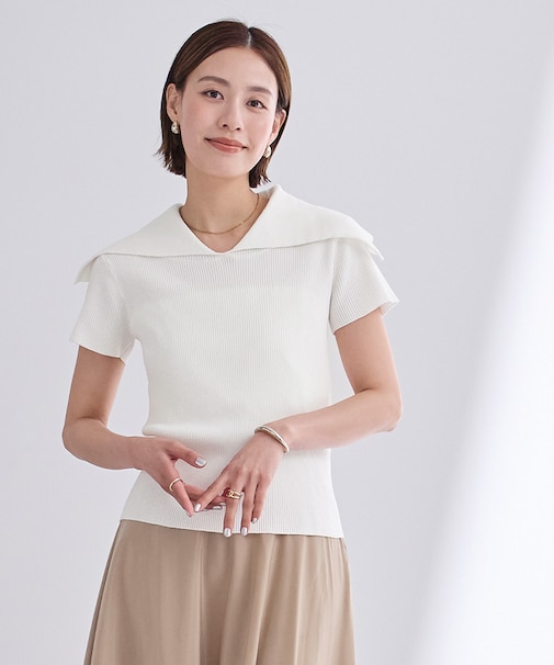 ケープデザインリブニット