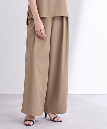 撥水ウエストゴムツータックワイドパンツ