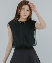チュールレイヤードTシャツ