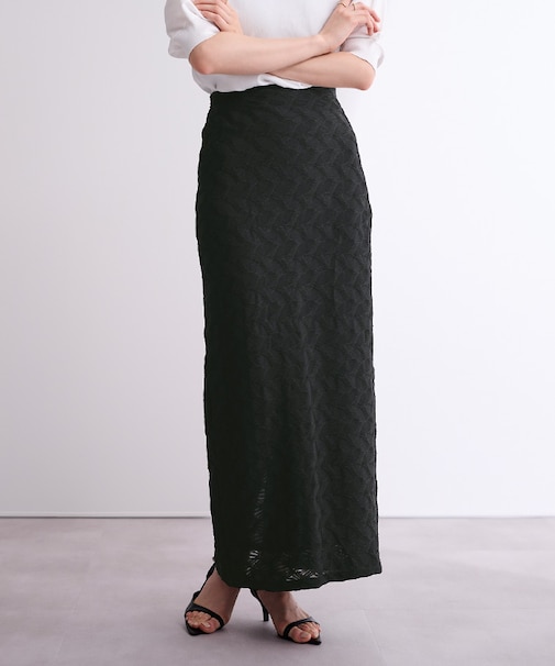 レースジャガードストレートスカート