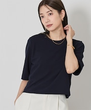 カットジョーゼットクルーネッククロップドプルオーバー