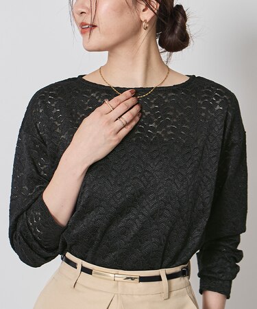 レースボートネックプルオーバー