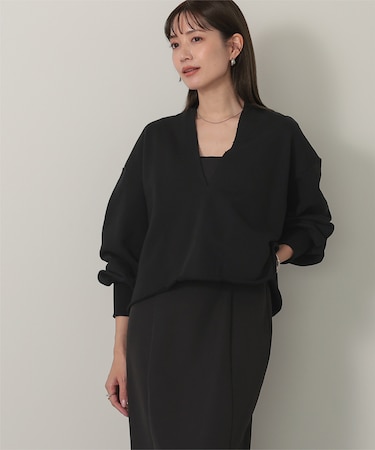 深Vネックスウェットプルオーバー