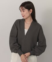 深Vネックスウェットプルオーバー