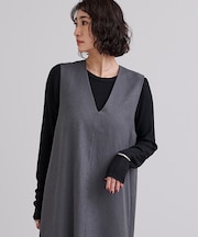 チクチクしないウールブレンドクルーネックリブニット