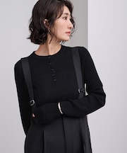 ヘンリーネックシアーリブニット