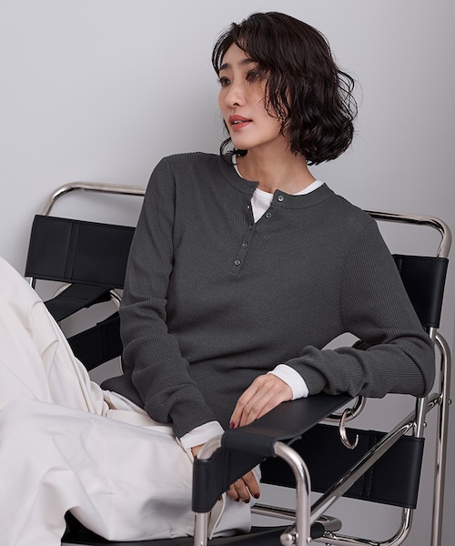 TODAYFUL - GW値下げ！リブ ヘンリーネック リバーシブル f.dom 3枚セット GU公式 | リブヘンリーネックセーター(半袖)