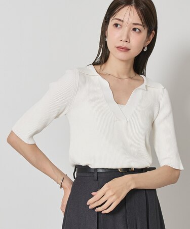 ハーフスリーブスキッパーポロニット