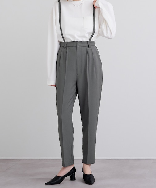 2wayサロペットテーパードパンツ