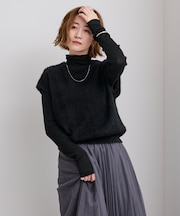 ふんわりシャギーニットベスト