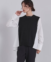 クルーネックドッキングニット