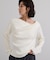 オフショルダーリブニットトップス